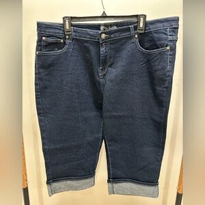 Dark Blue Denim Capris